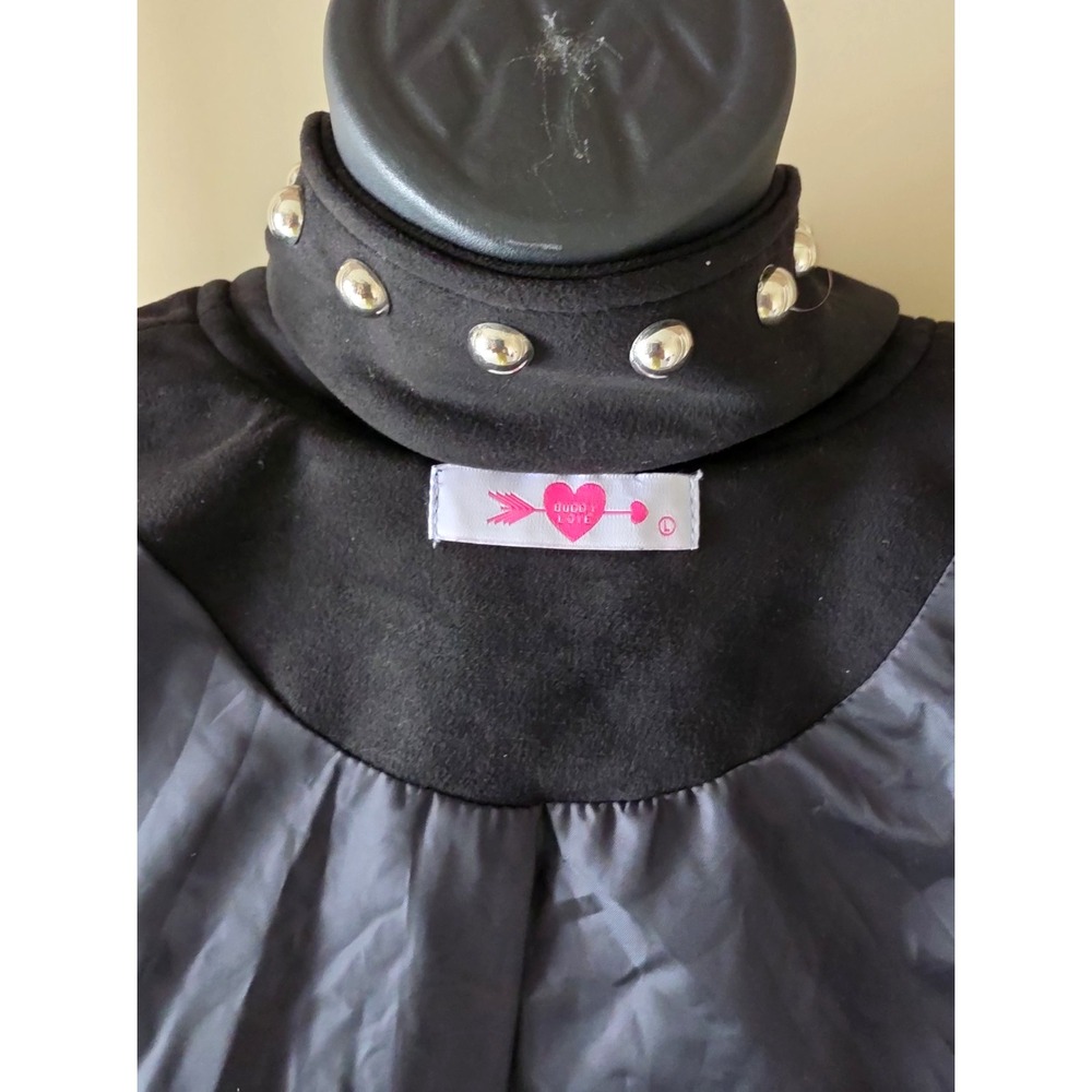 Buddy Love Black Studded Suede Moto Jacket – Women's Edgy Biker Style Size L - Picture 4 of 16